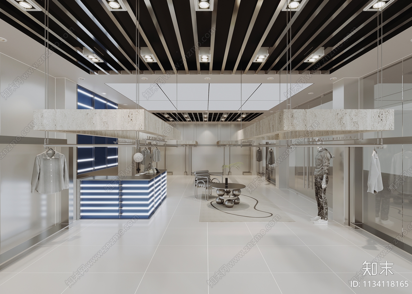 现代男装服装店3D模型下载【ID:1134118165】