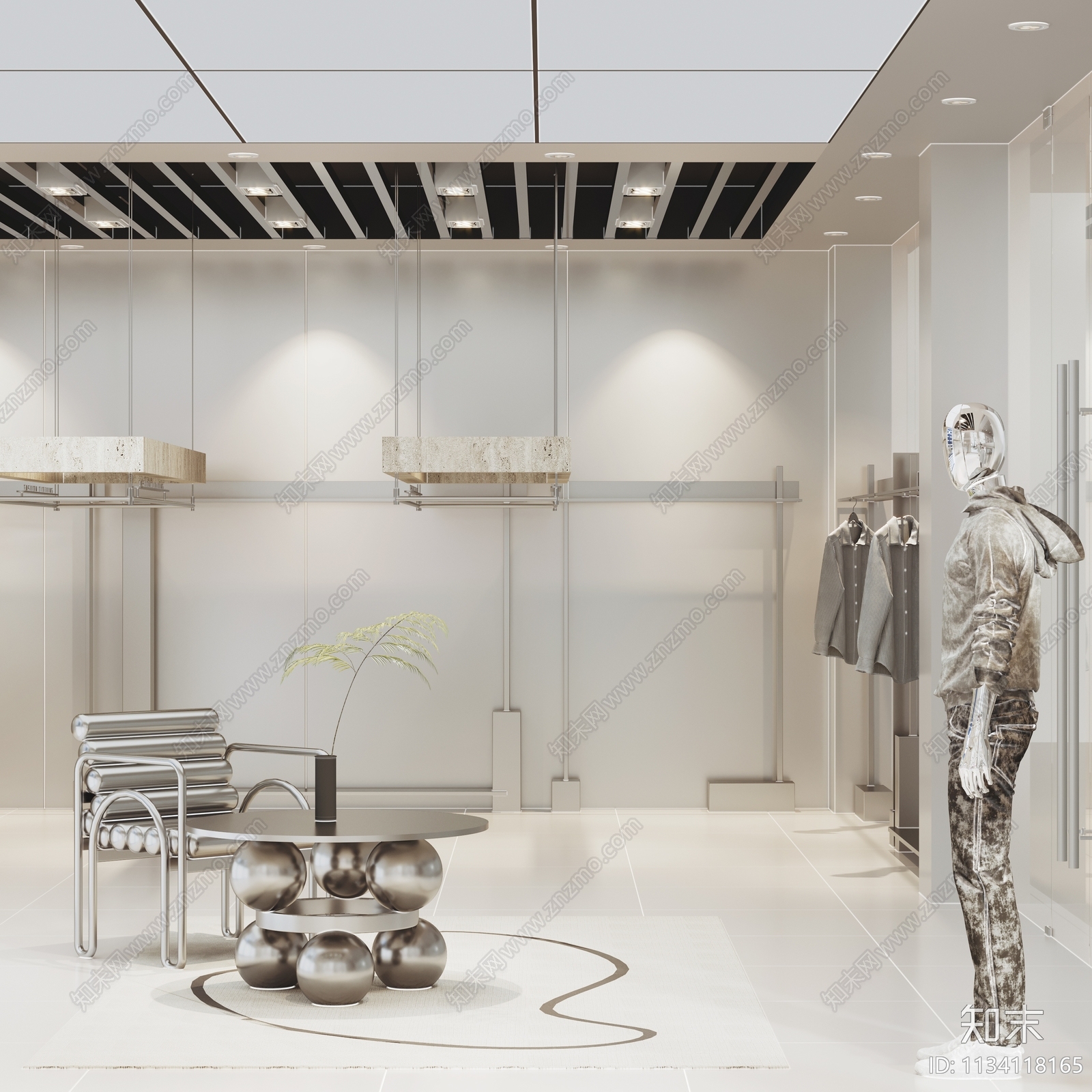 现代男装服装店3D模型下载【ID:1134118165】
