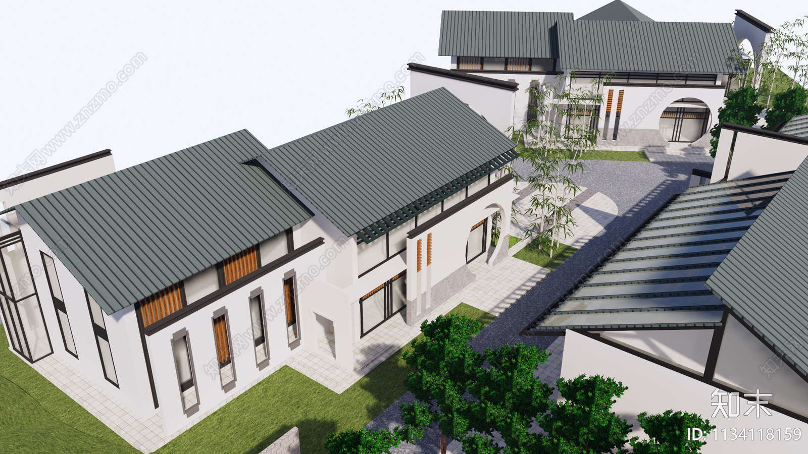 中式游客中心SU模型下载【ID:1134118159】