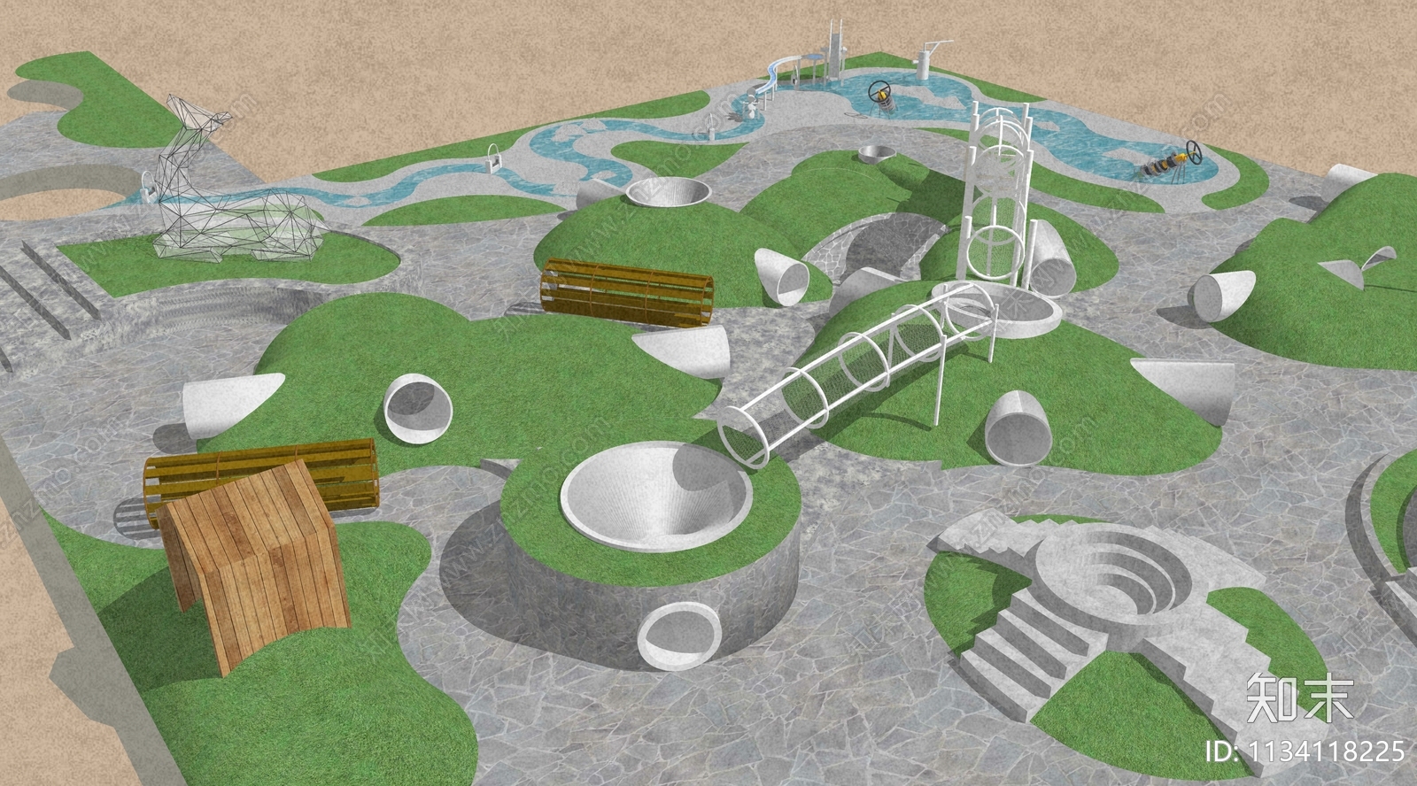现代校园景观SU模型下载【ID:1134118225】