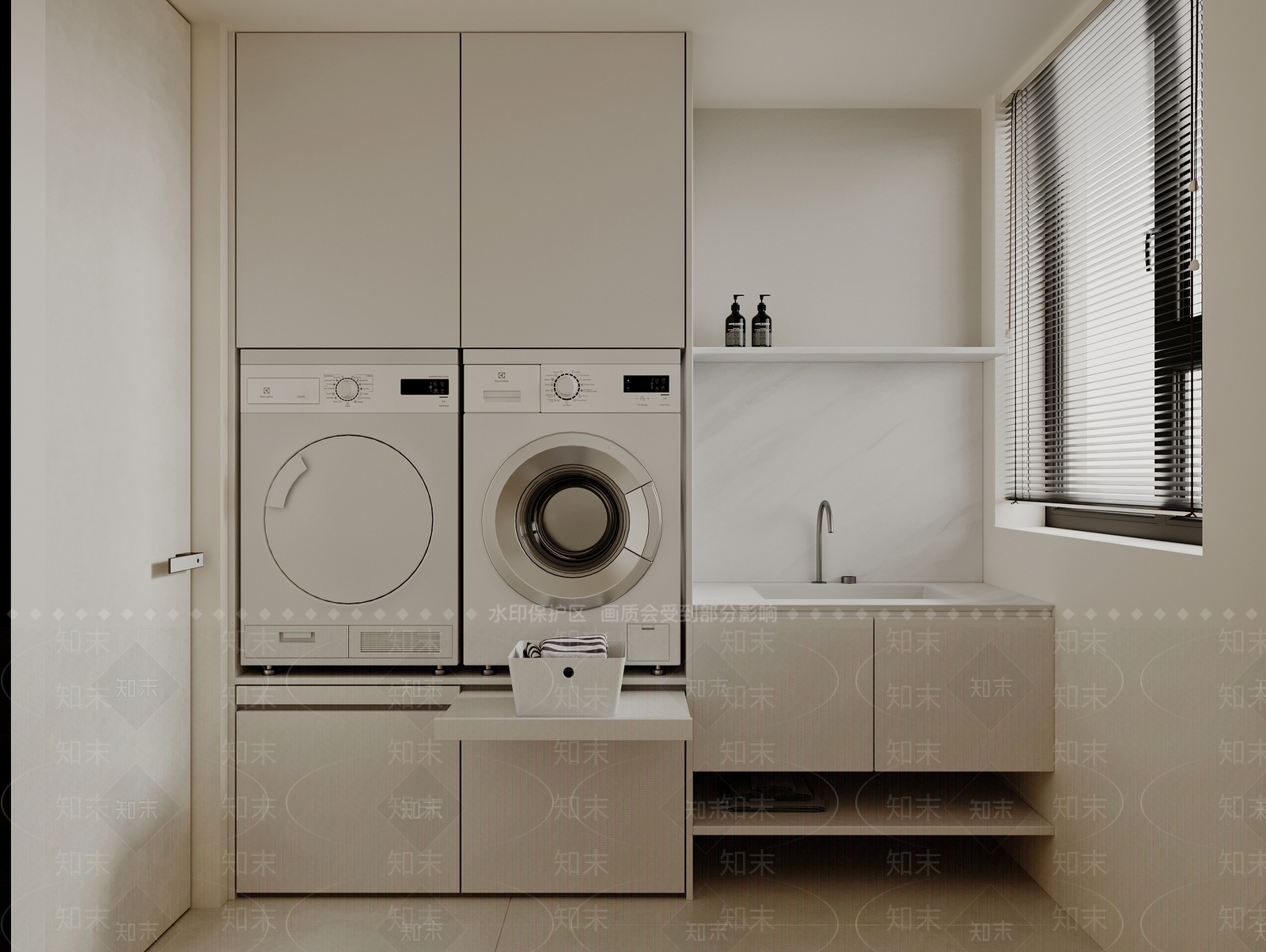 现代洗衣房3D模型下载【ID:1134120975】
