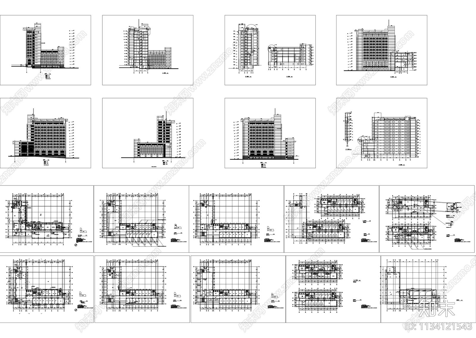 大学综合办公楼建筑cad施工图下载【ID:1134121543】