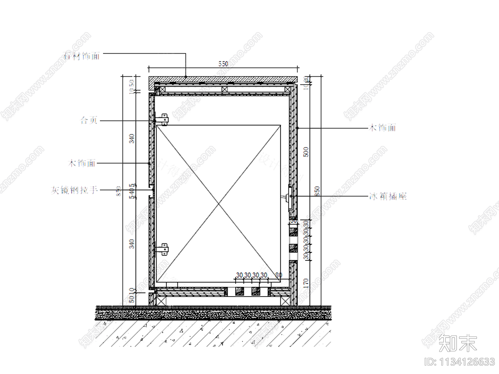 迷你吧cad施工图下载【ID:1134126633】