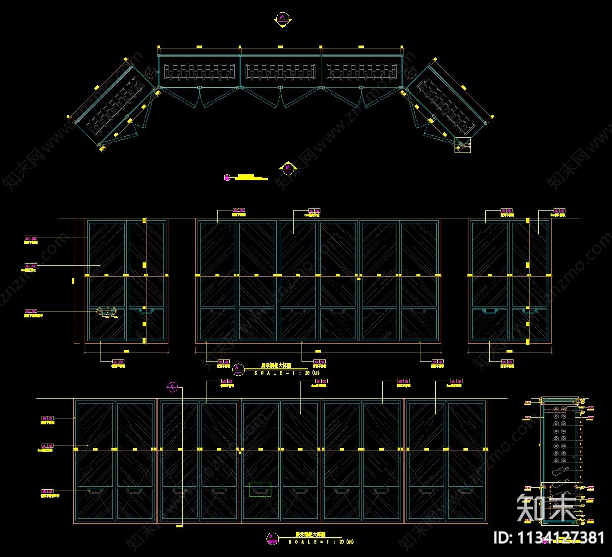 柜类效果图节点大样cad施工图下载【ID:1134127381】