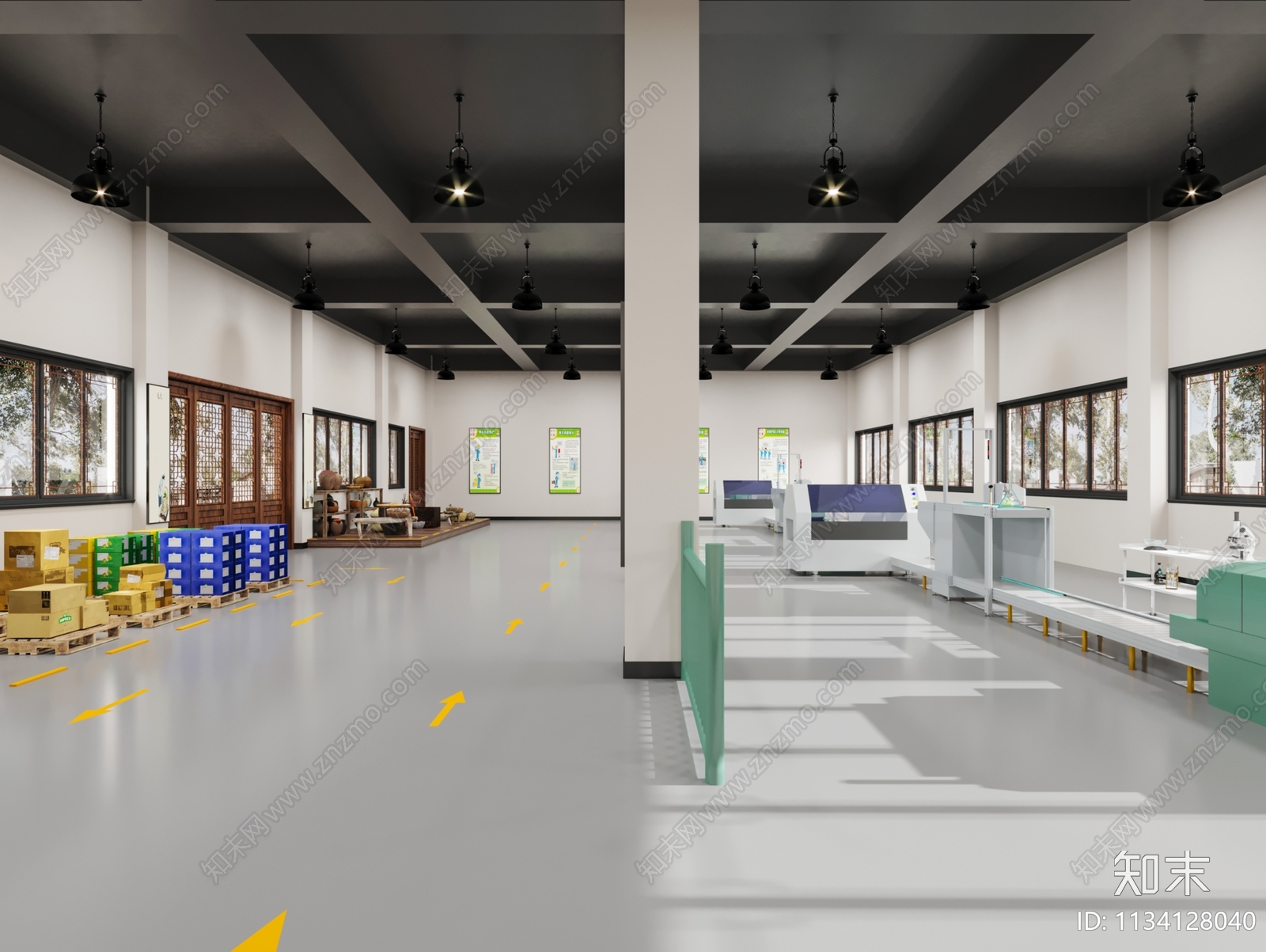 现代茶叶生产线车间3D模型下载【ID:1134128040】_知末3d模型网
