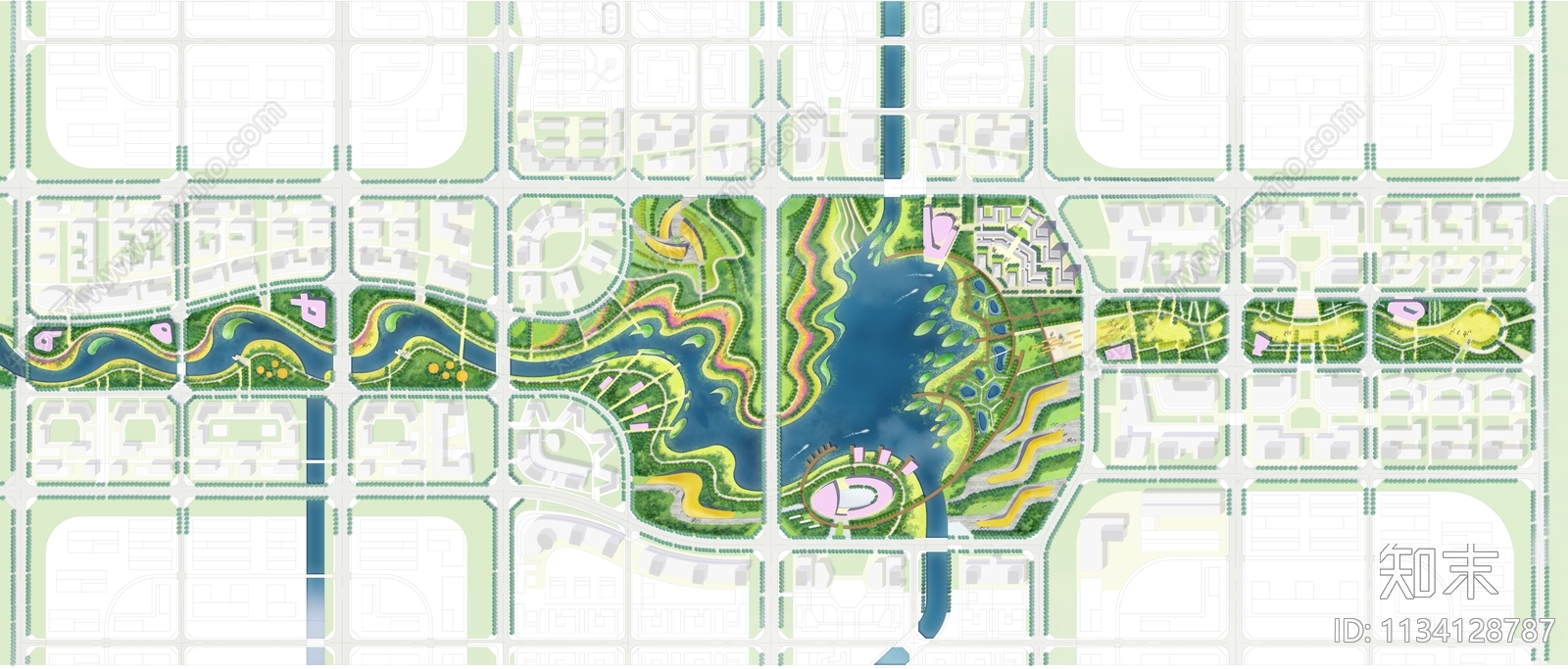 psd免抠绿地滨水景观彩平图下载【ID:1134128787】undefined