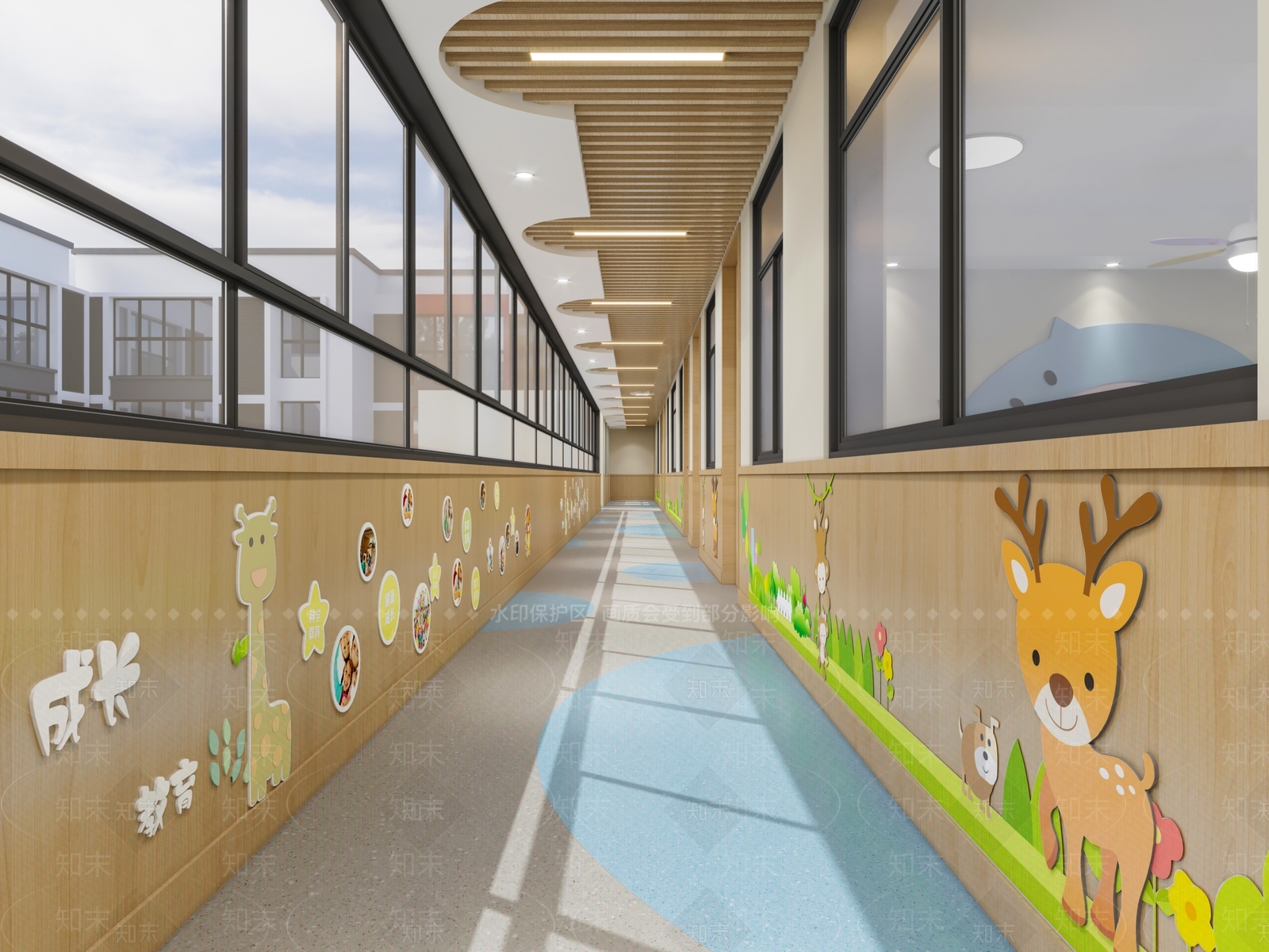 幼儿园走道3D模型下载【ID:1134130353】