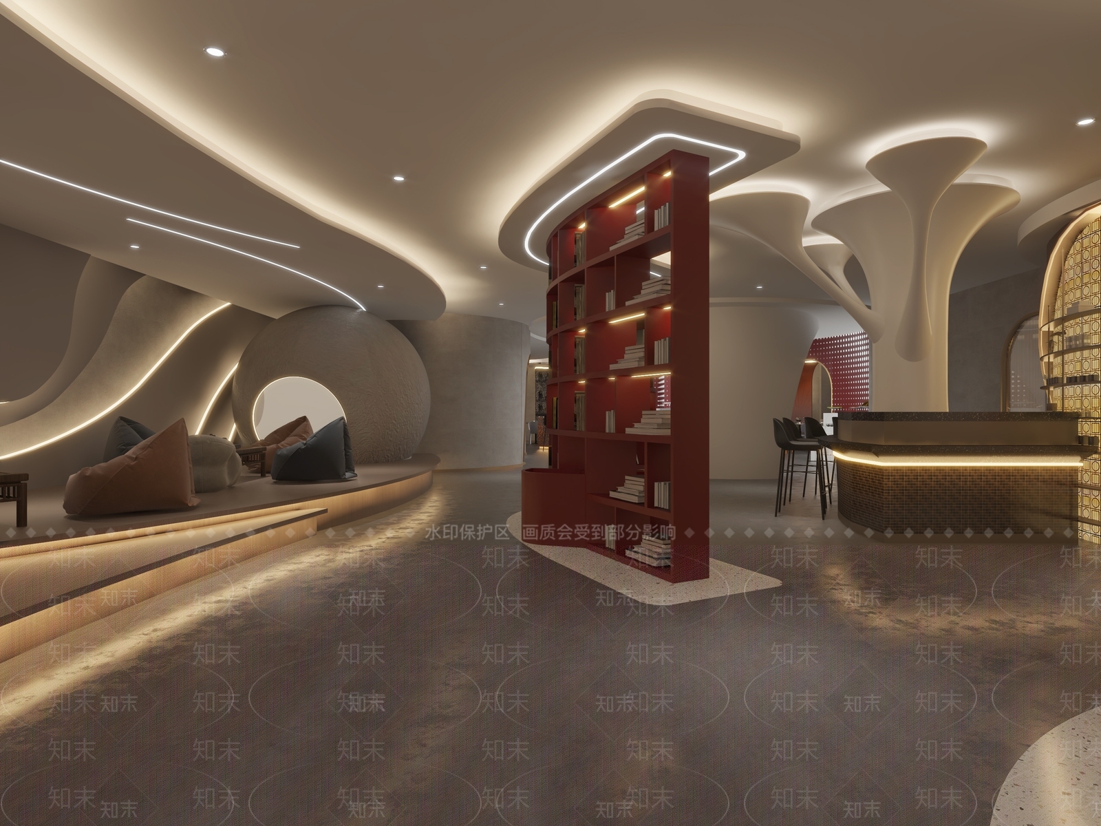 现代酒店餐厅3D模型下载【ID:1221782561】