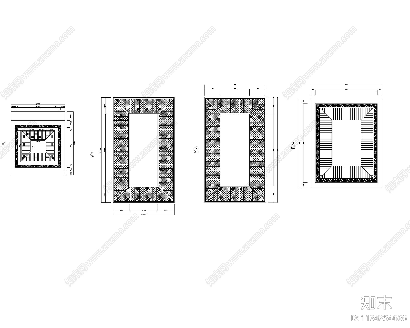 东亚风家具隔断cad施工图下载【ID:1134254666】