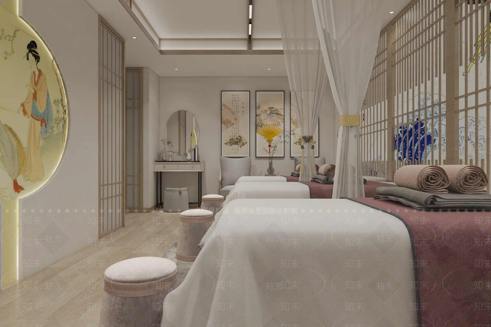 现代美容SPA店包厢3D模型下载【ID:1134137793】