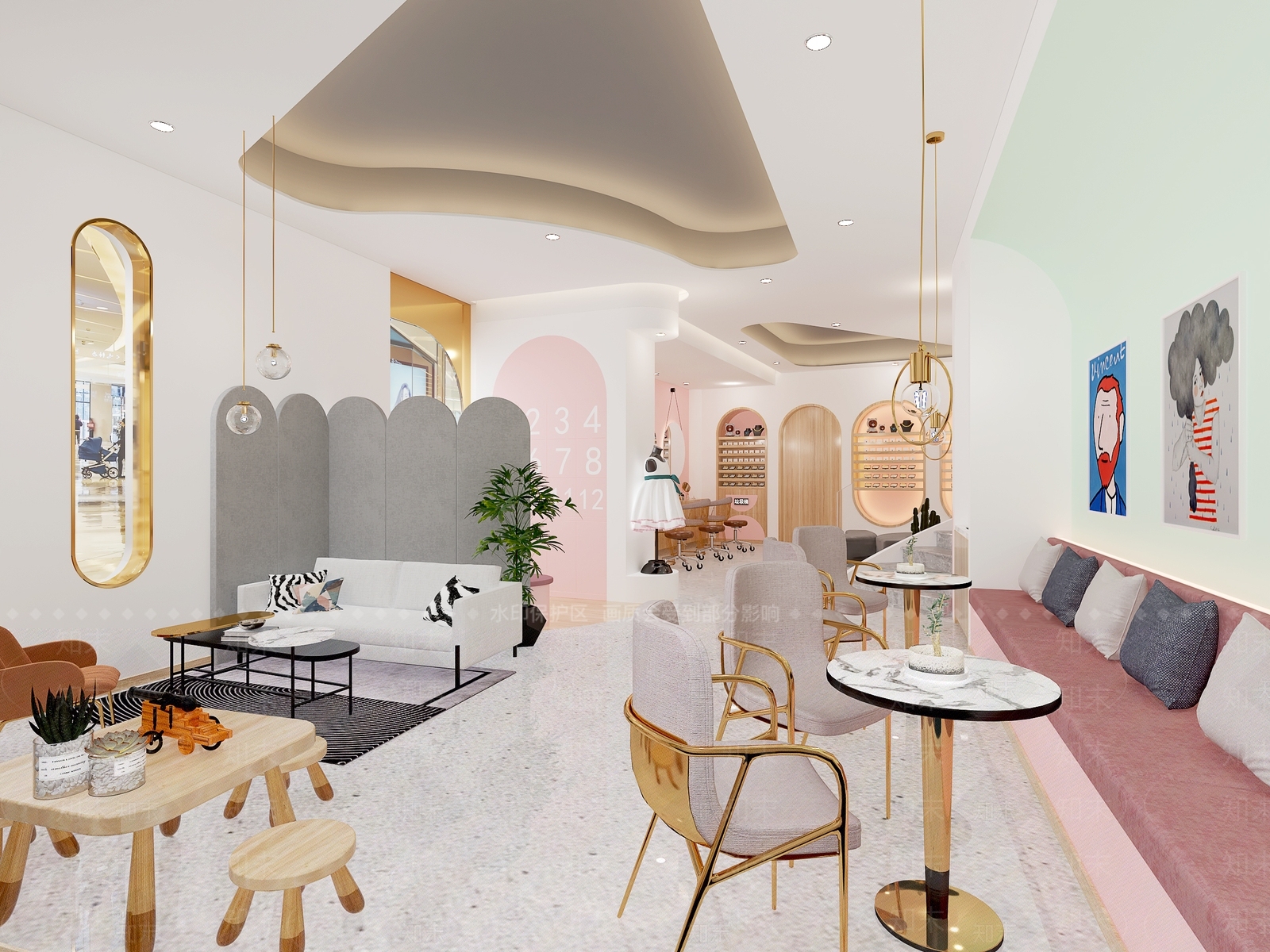 现代美发店3D模型下载【ID:1134143728】