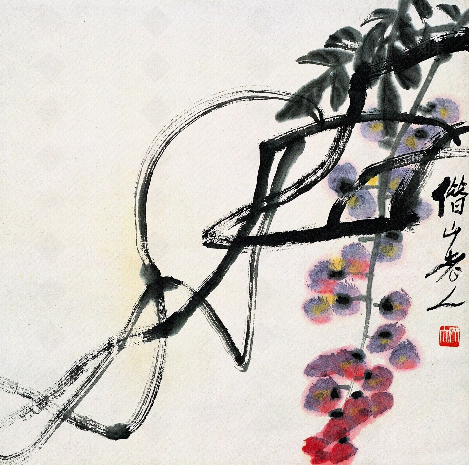 齐白石写意葡萄贴图下载【ID:1134150072】