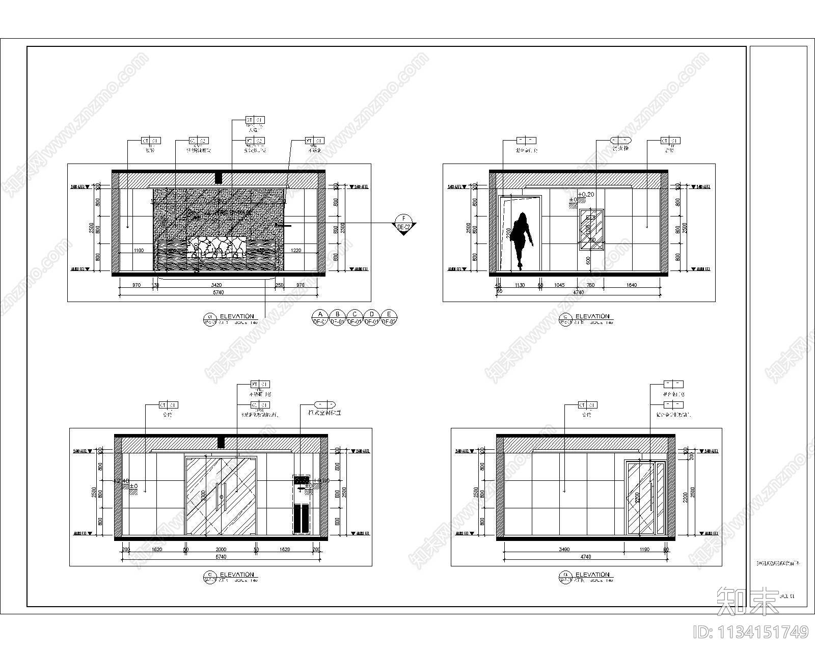 某地产物业办公室cad施工图下载【ID:1134151749】