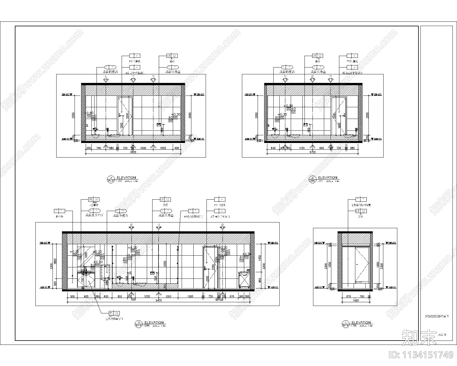 某地产物业办公室cad施工图下载【ID:1134151749】