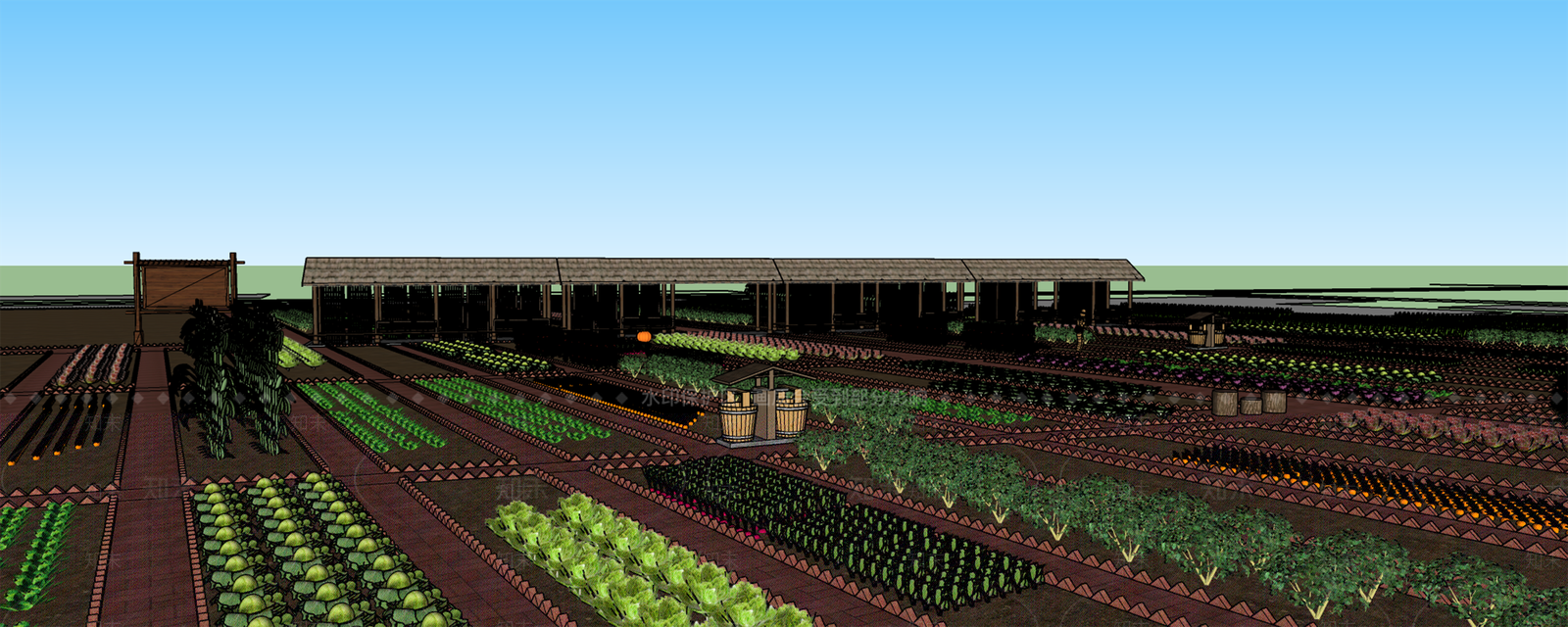 现代共享菜地农场SU模型下载【ID:1134154730】