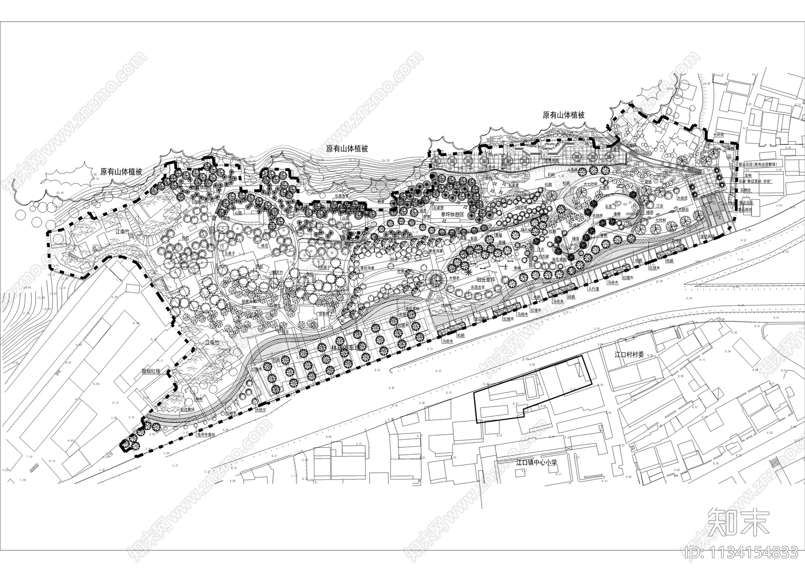 某公园绿化设计平面图施工图下载【ID:1134154833】