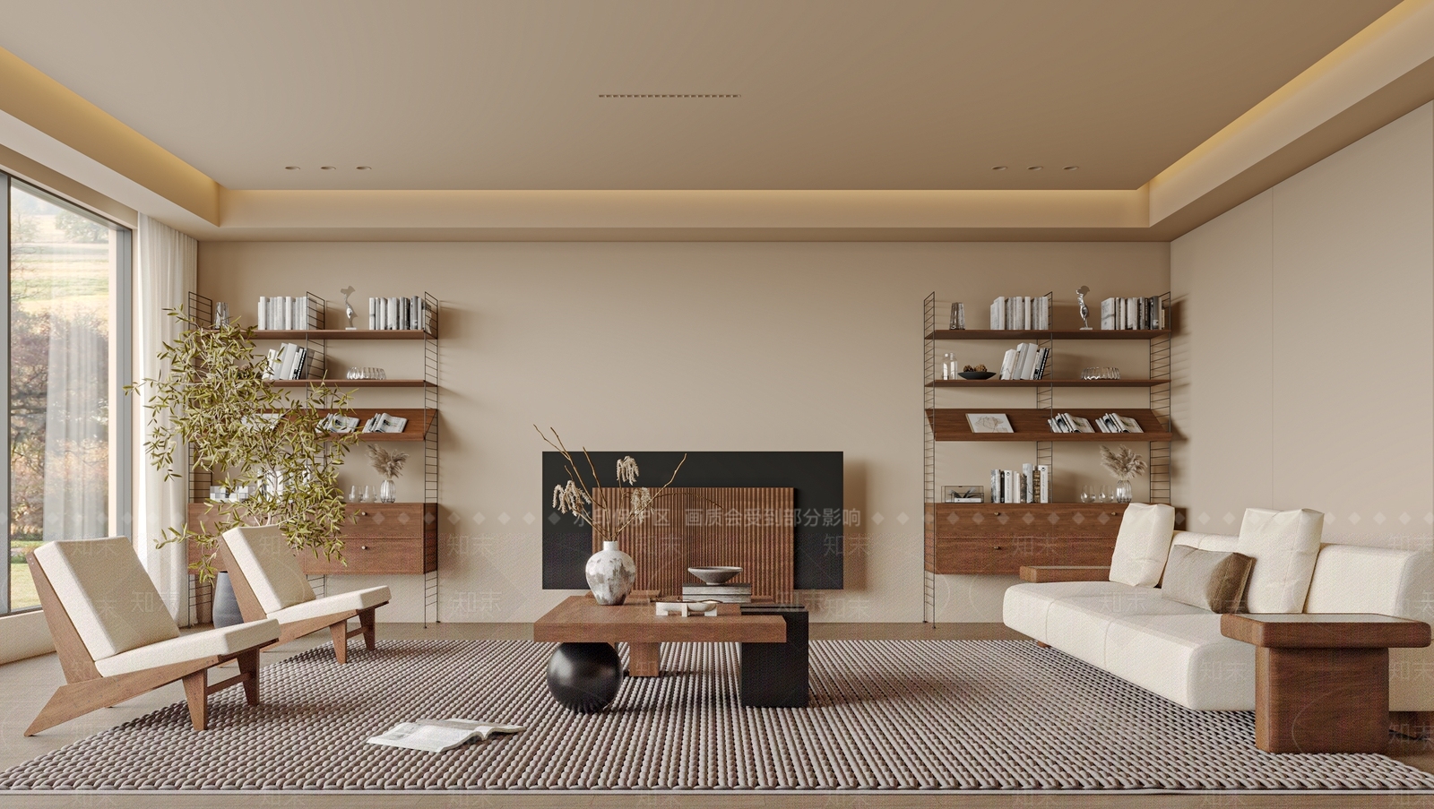 侘寂客厅3D模型下载【ID:1134156649】_知末3d模型网