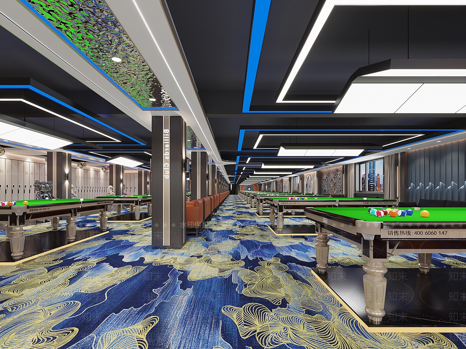 现代台球厅3D模型下载【ID:1134158330】