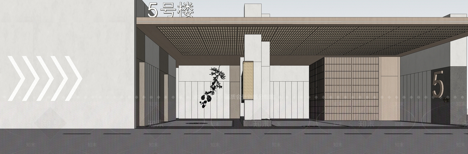 现代负层电梯厅SU模型下载【ID:1134158269】