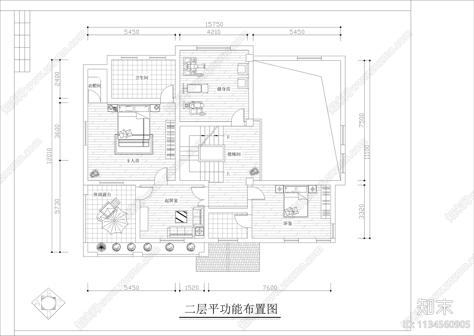 欧式豪华别墅装修cad施工图下载【ID:1134560905】