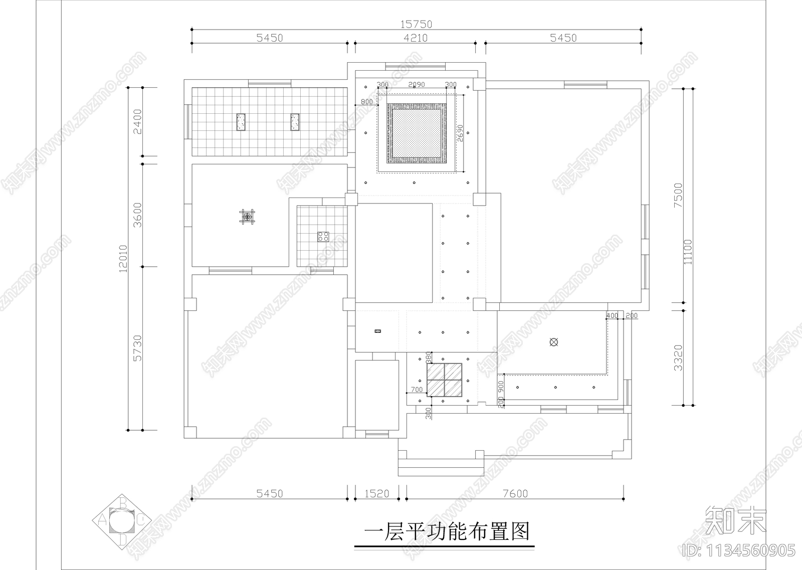 欧式豪华别墅装修cad施工图下载【ID:1134560905】