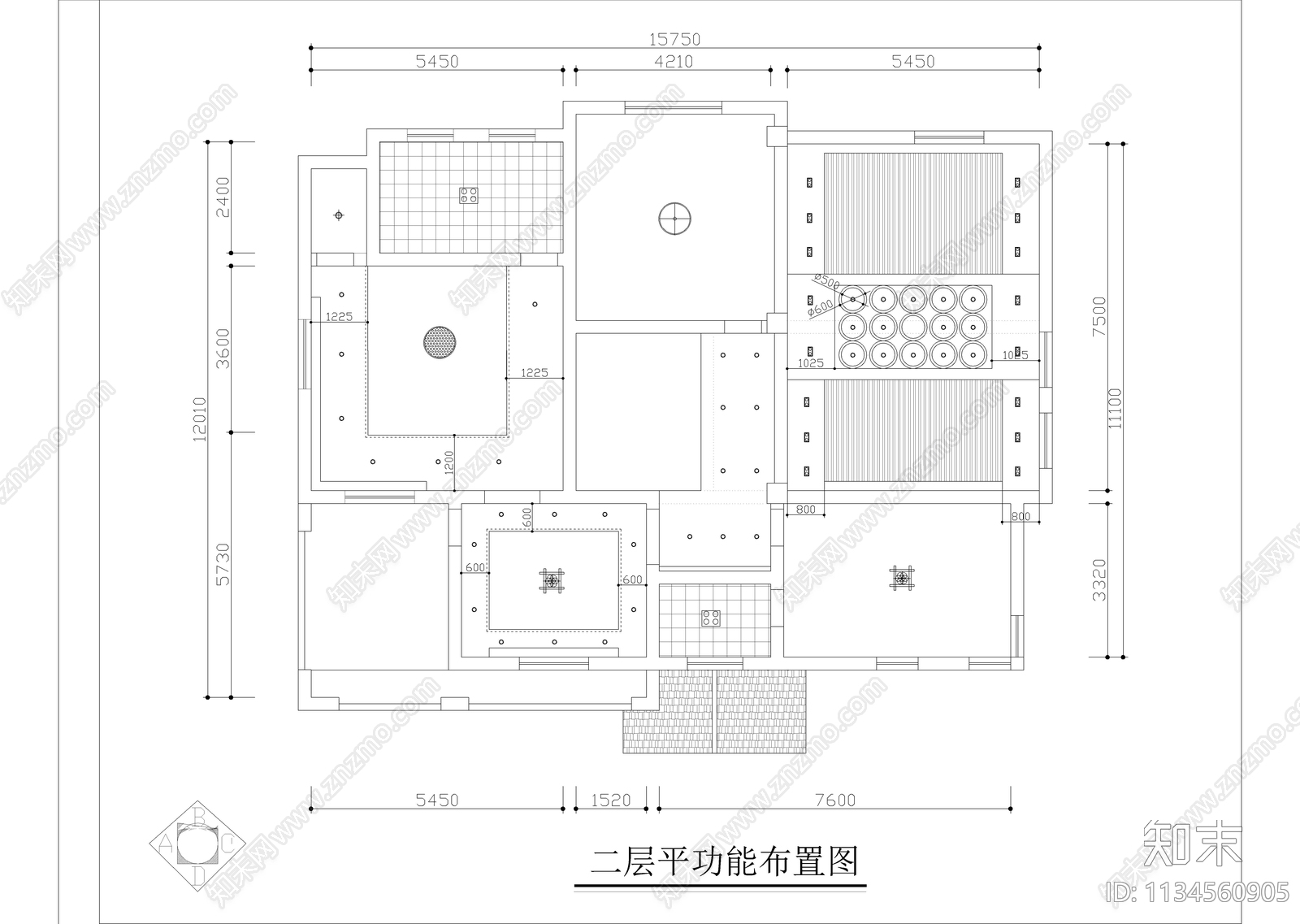 欧式豪华别墅装修cad施工图下载【ID:1134560905】