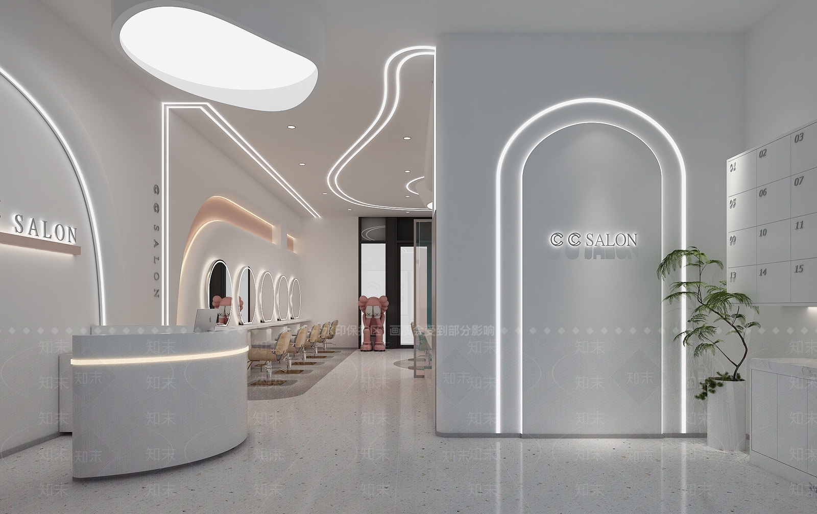 现代美发店3D模型下载【ID:1134167682】