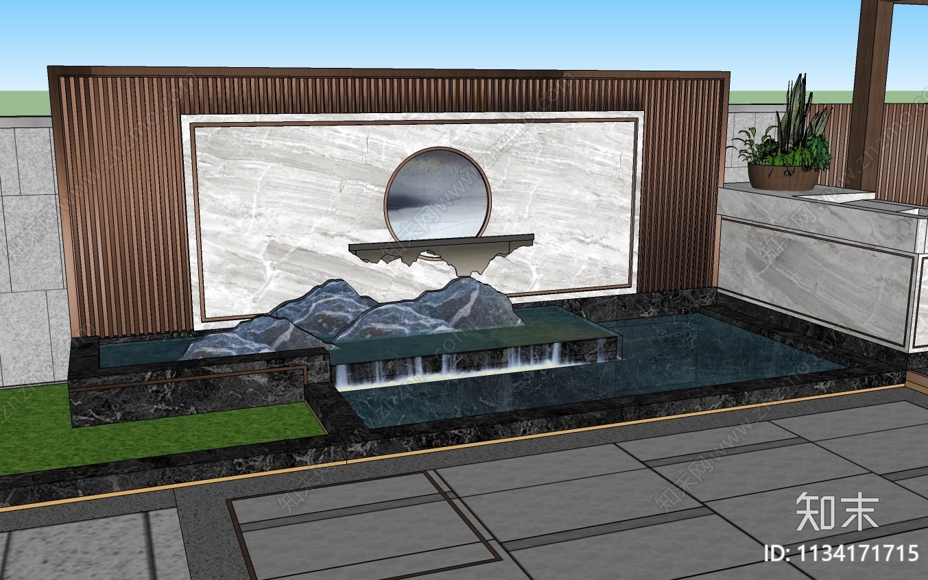 景墙水景施工图下载【ID:1134171715】