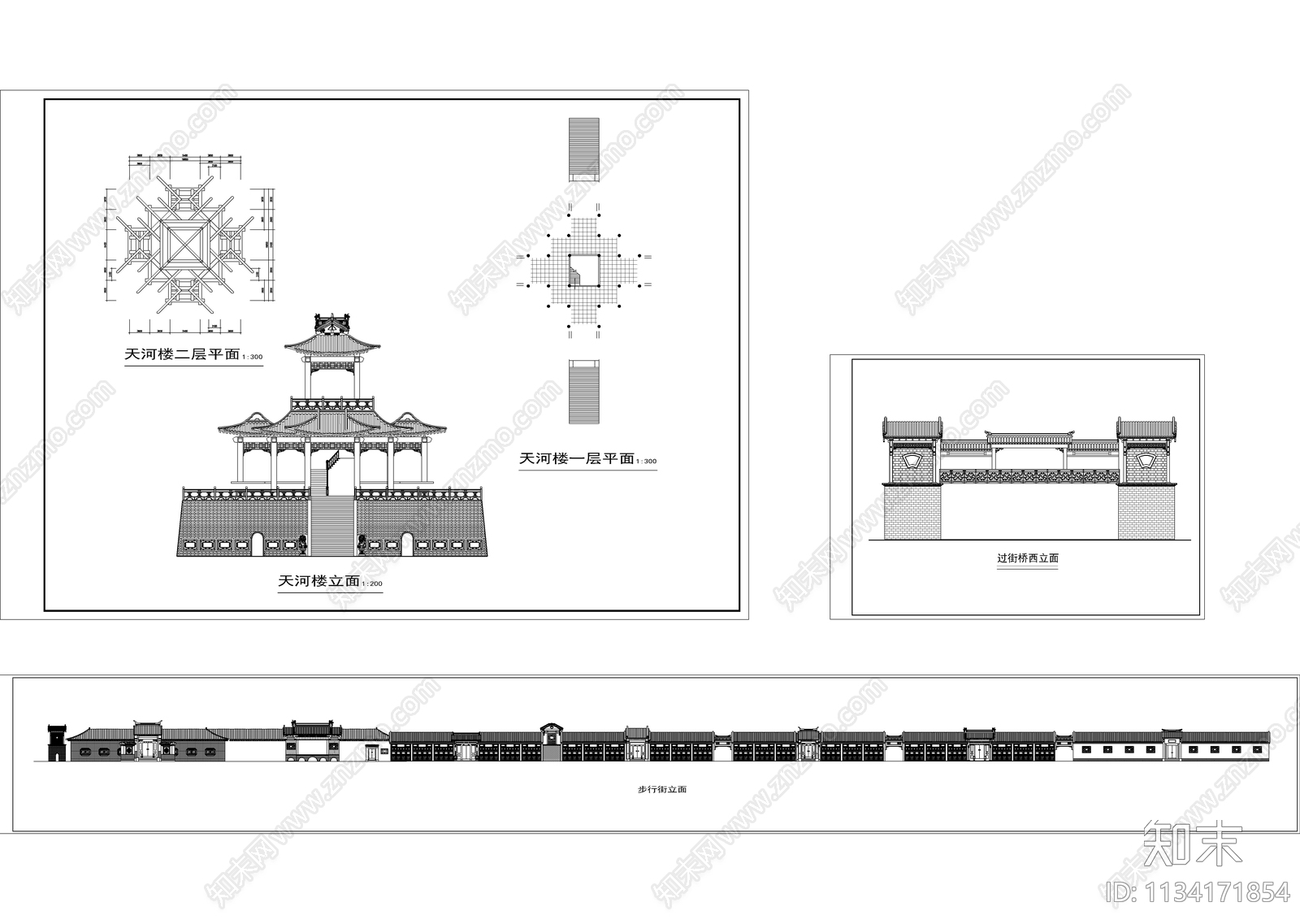 古建筑平立面图cad施工图下载【ID:1134171854】