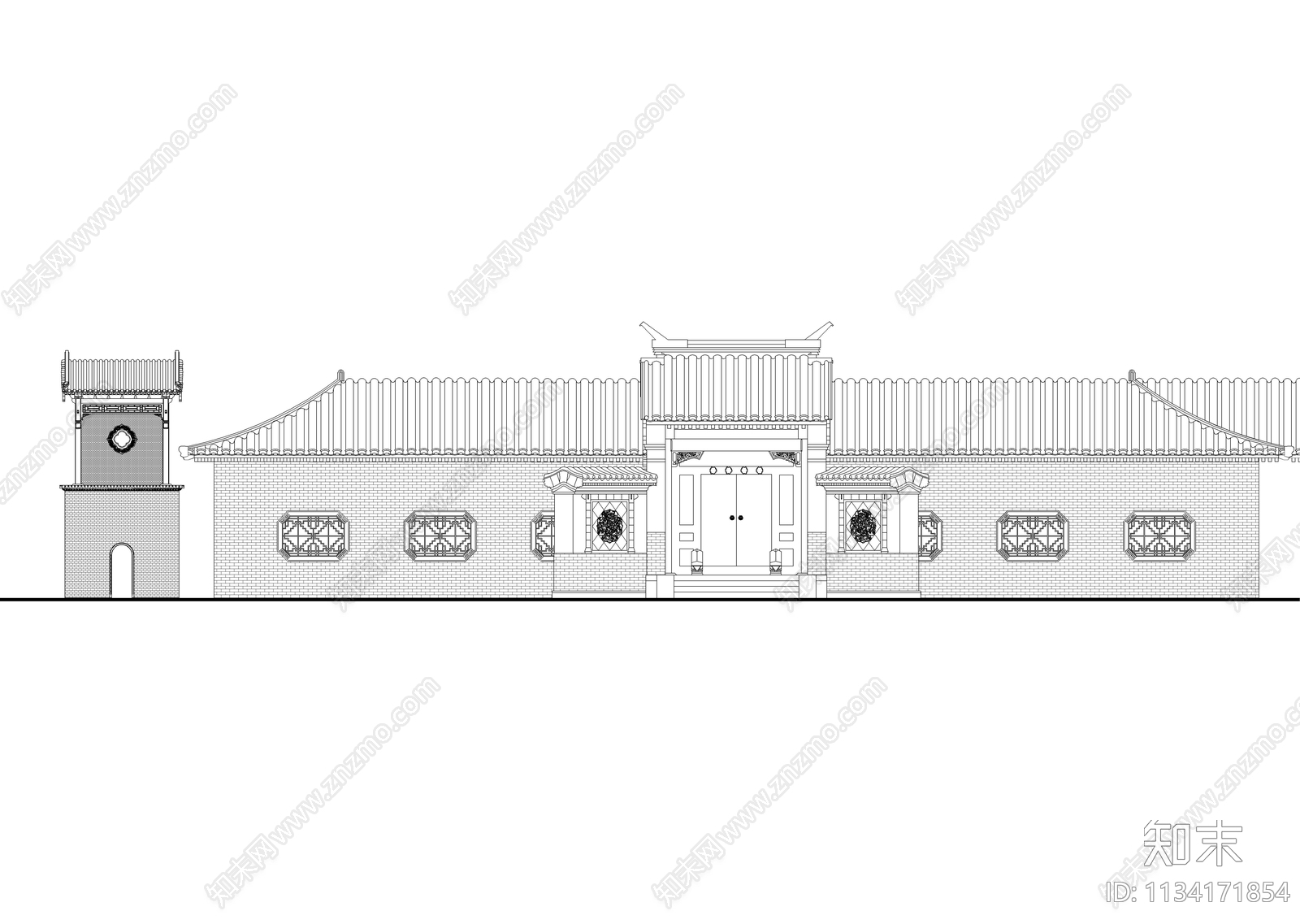 古建筑平立面图cad施工图下载【ID:1134171854】