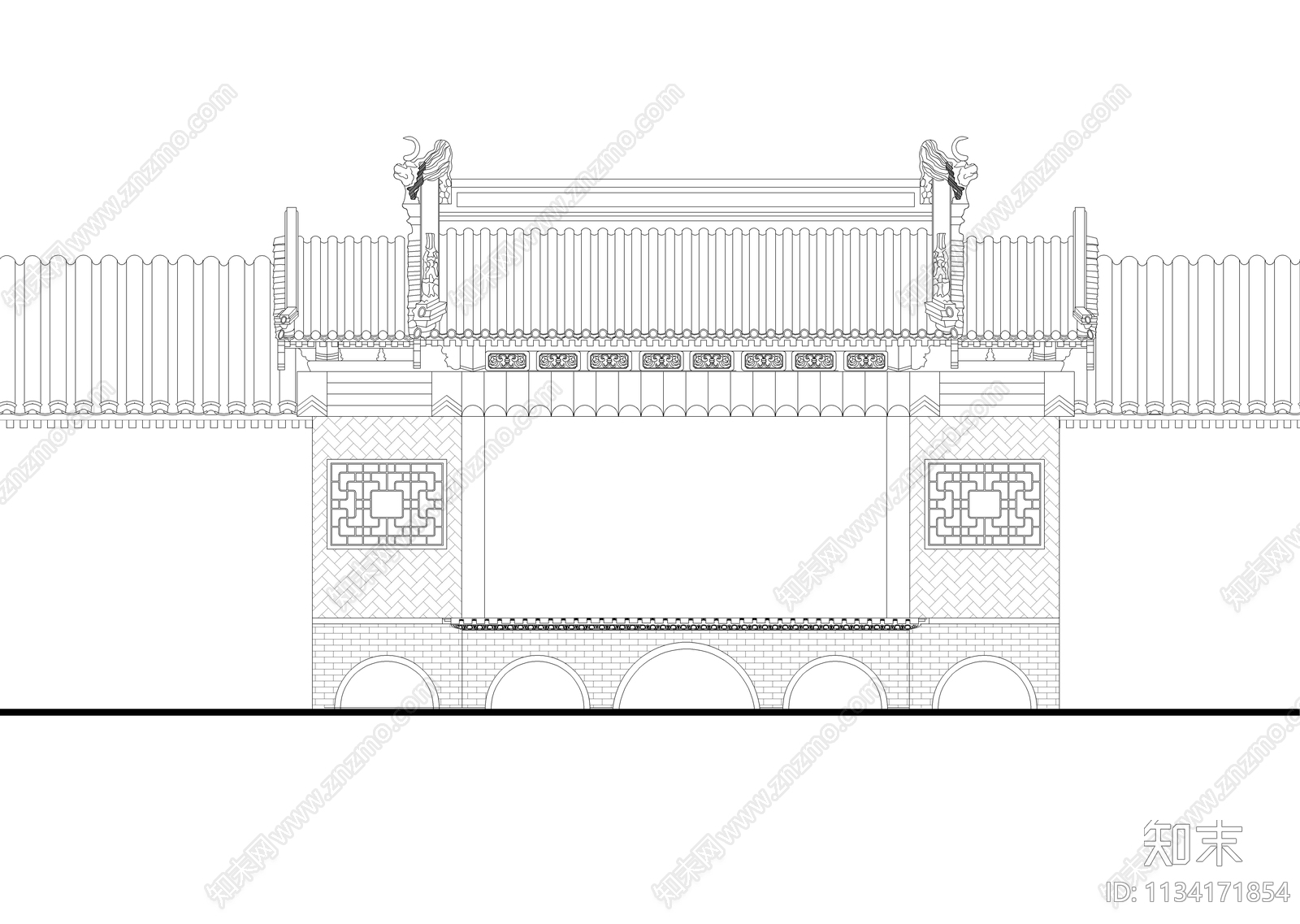 古建筑平立面图cad施工图下载【ID:1134171854】