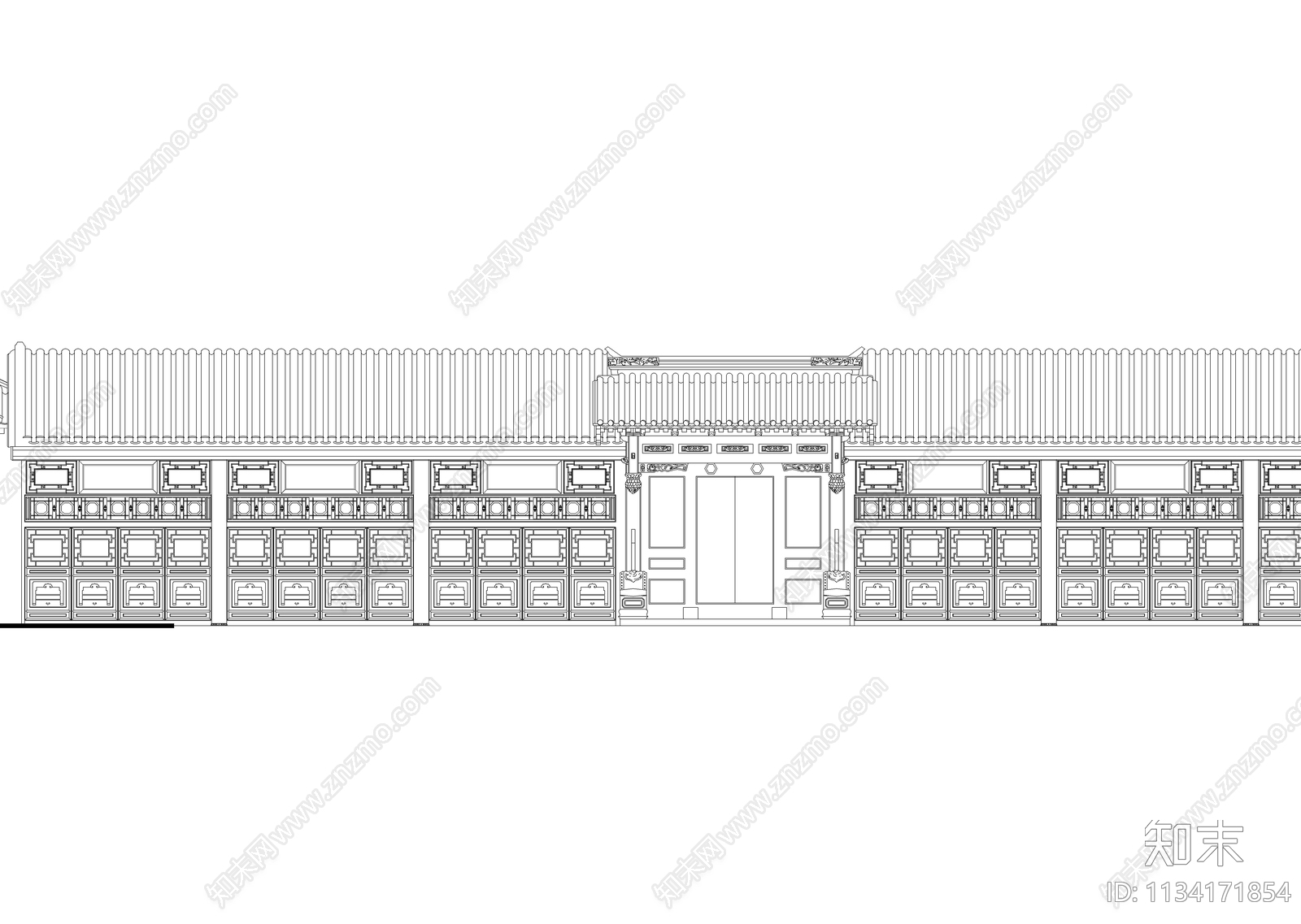 古建筑平立面图cad施工图下载【ID:1134171854】