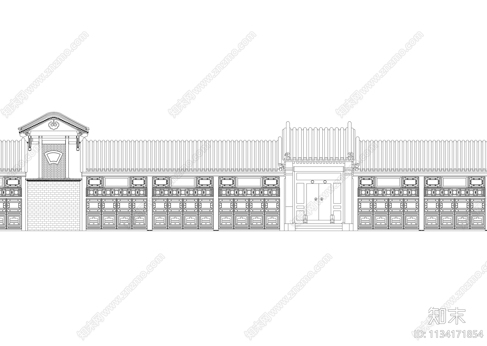 古建筑平立面图cad施工图下载【ID:1134171854】