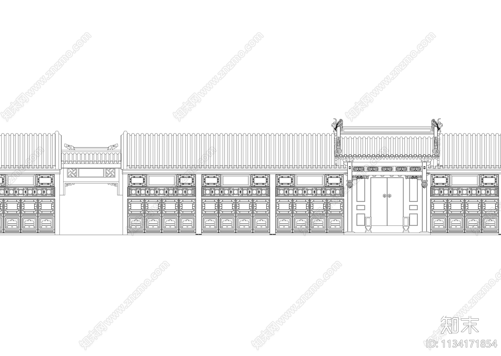 古建筑平立面图cad施工图下载【ID:1134171854】