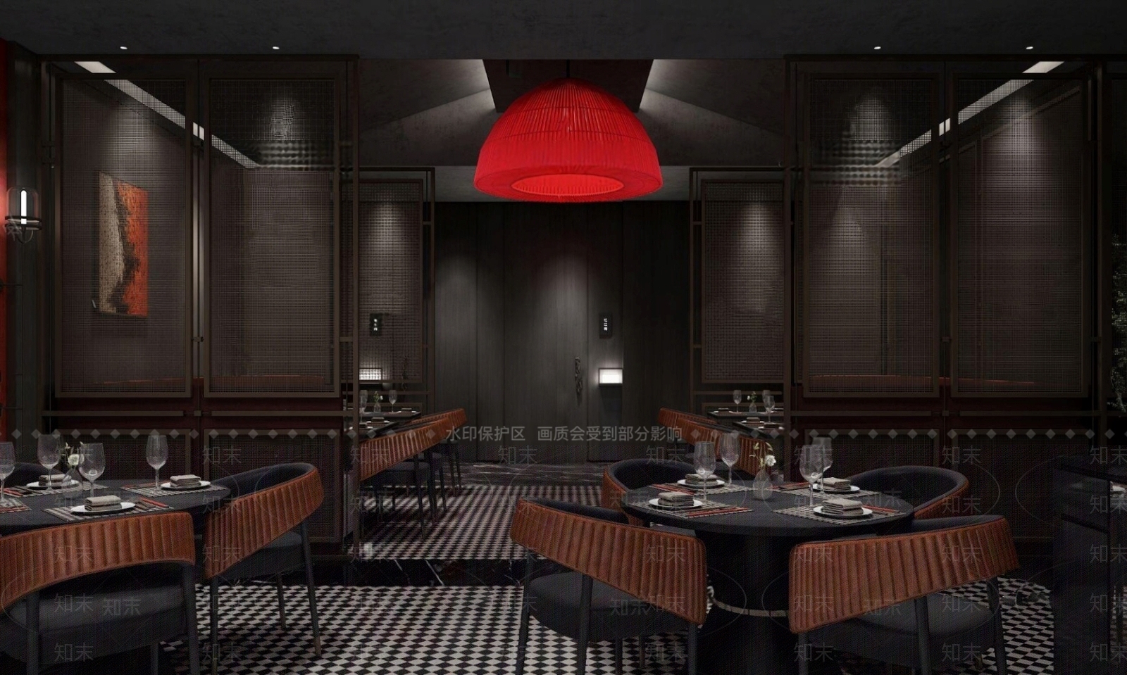 现代西餐厅SU模型下载【ID:1134173140】