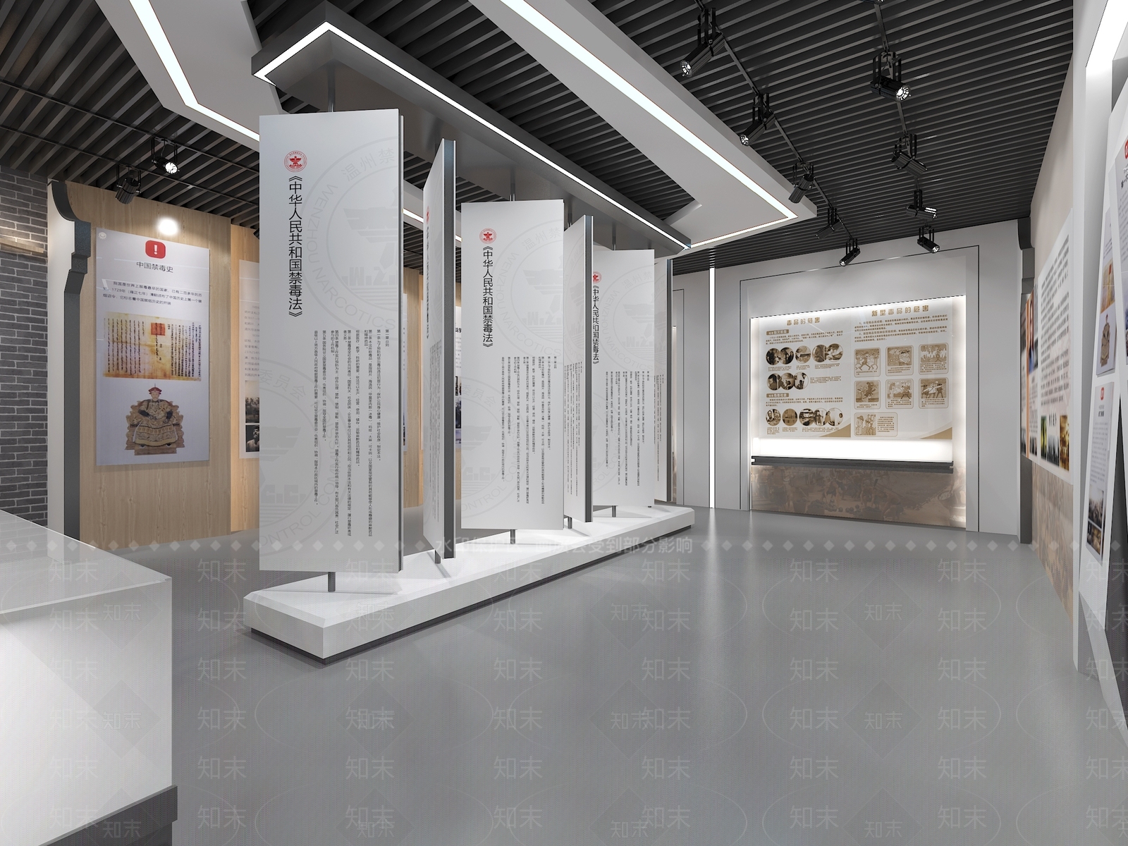 新中式禁毒展厅SU模型下载【ID:1134175493】