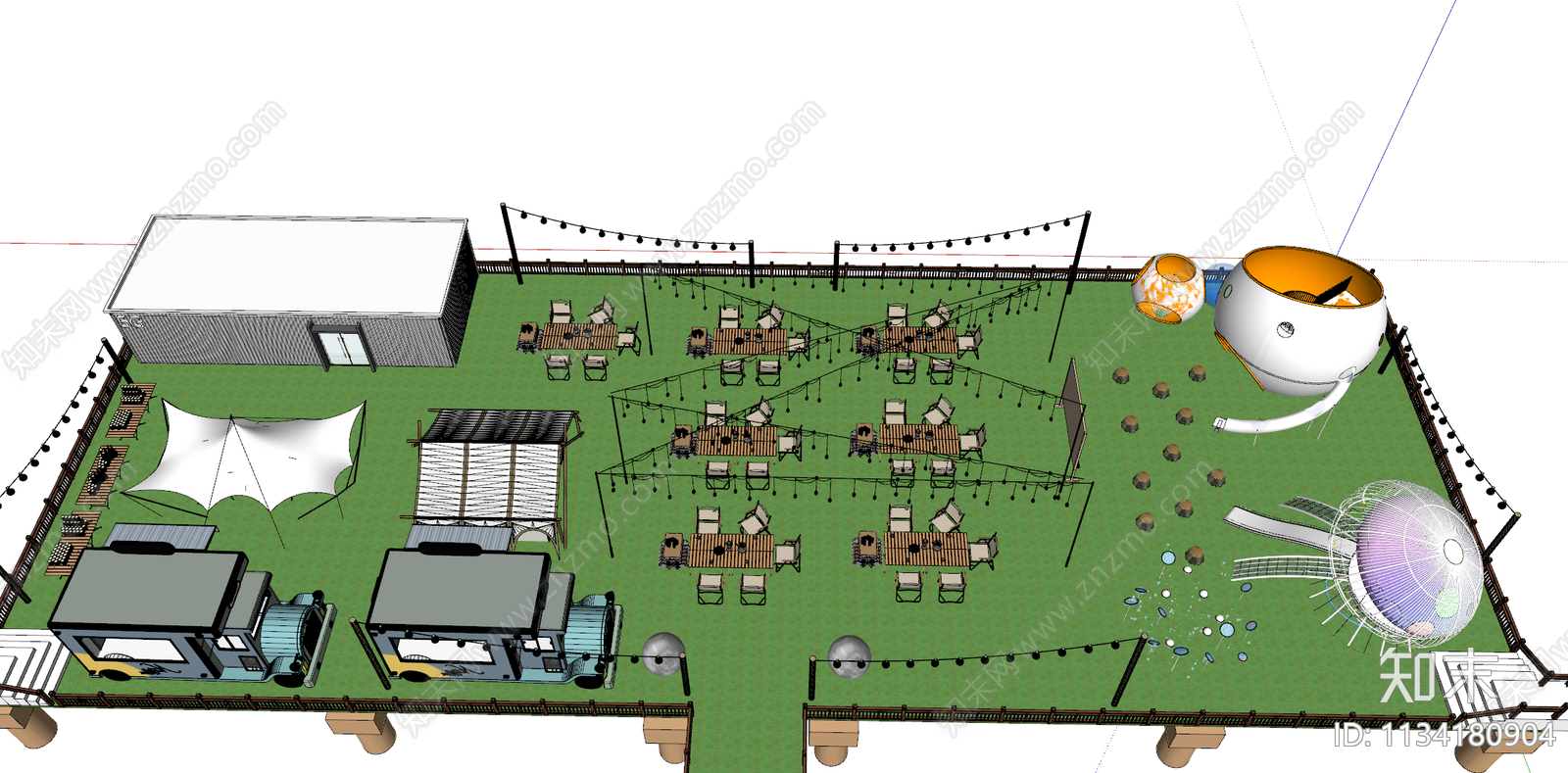 现代露营地景观公园SU模型下载【ID:1134180904】