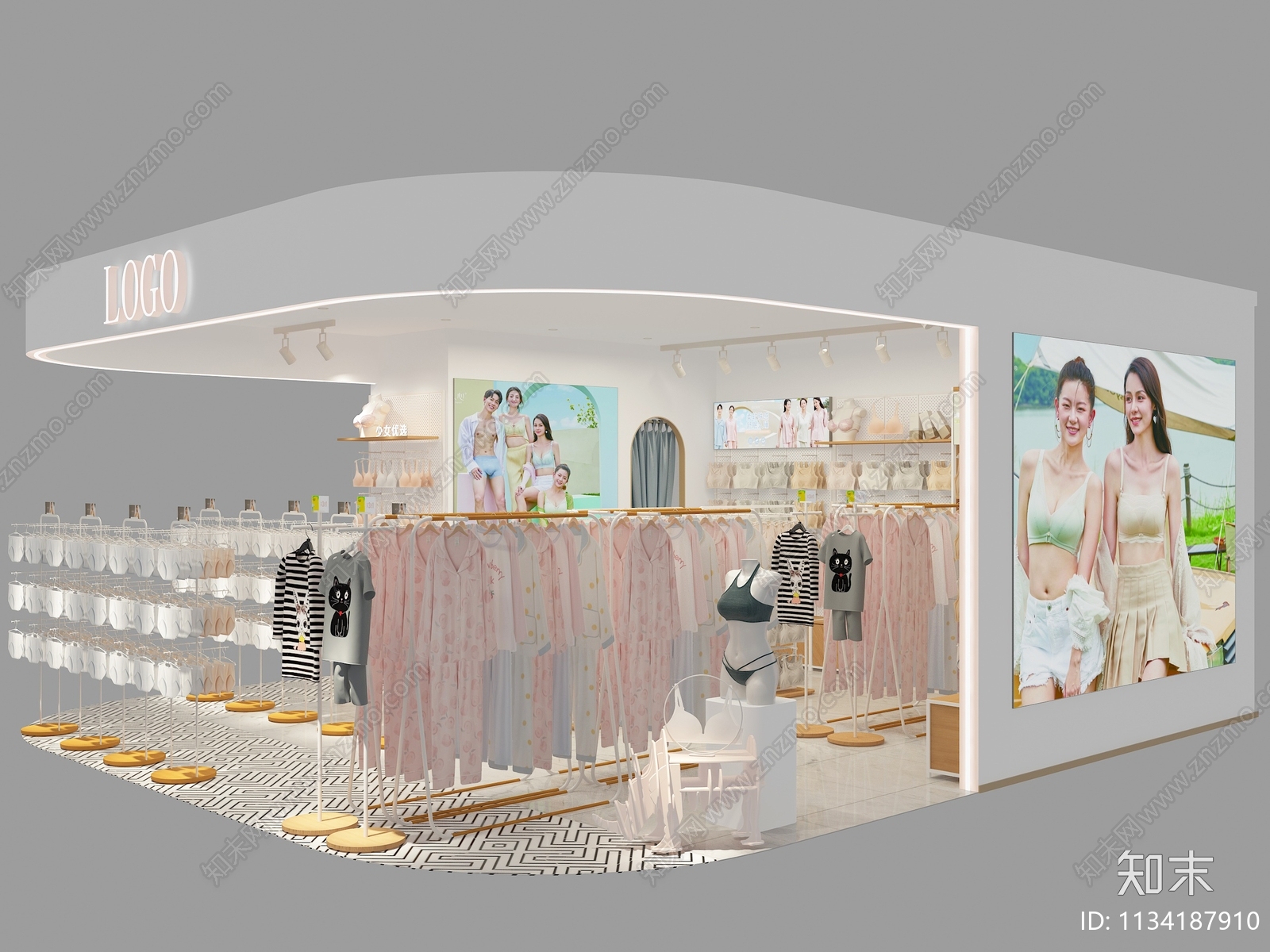 现代女士内衣店3D模型下载【ID:1134187910】