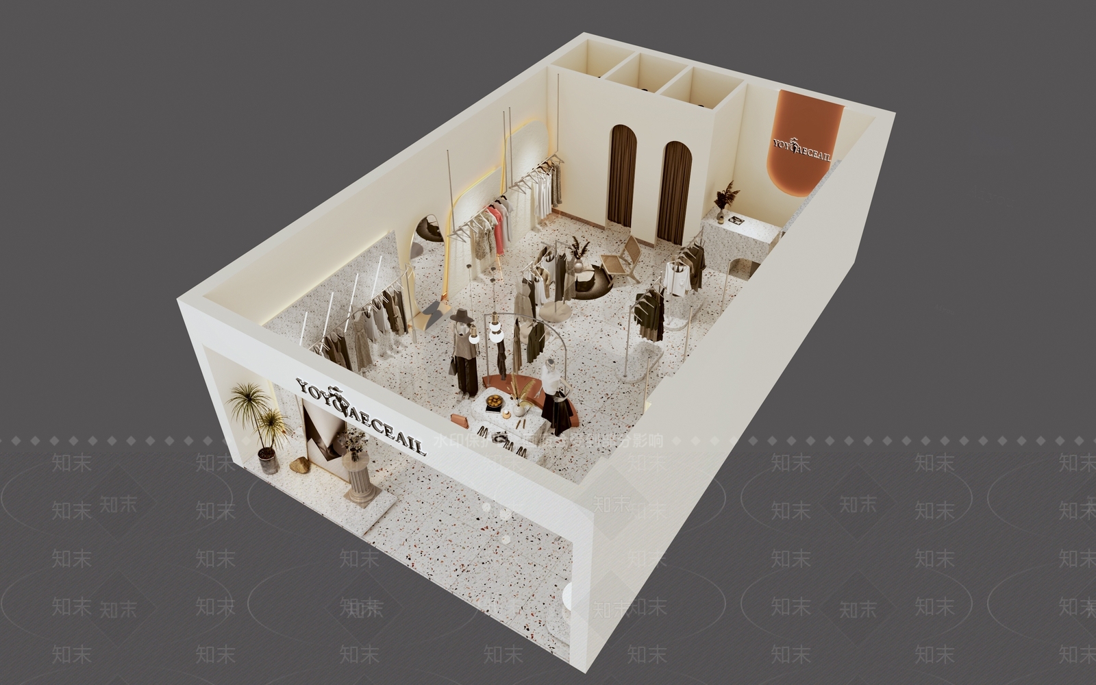 现代服装鞋店3D模型下载【ID:1134186653】