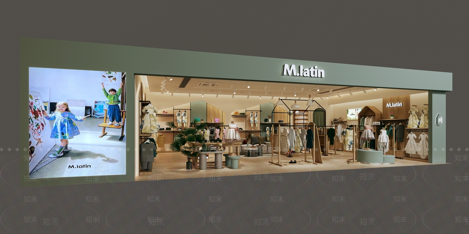 现代儿童服装鞋店3D模型下载【ID:1134186799】