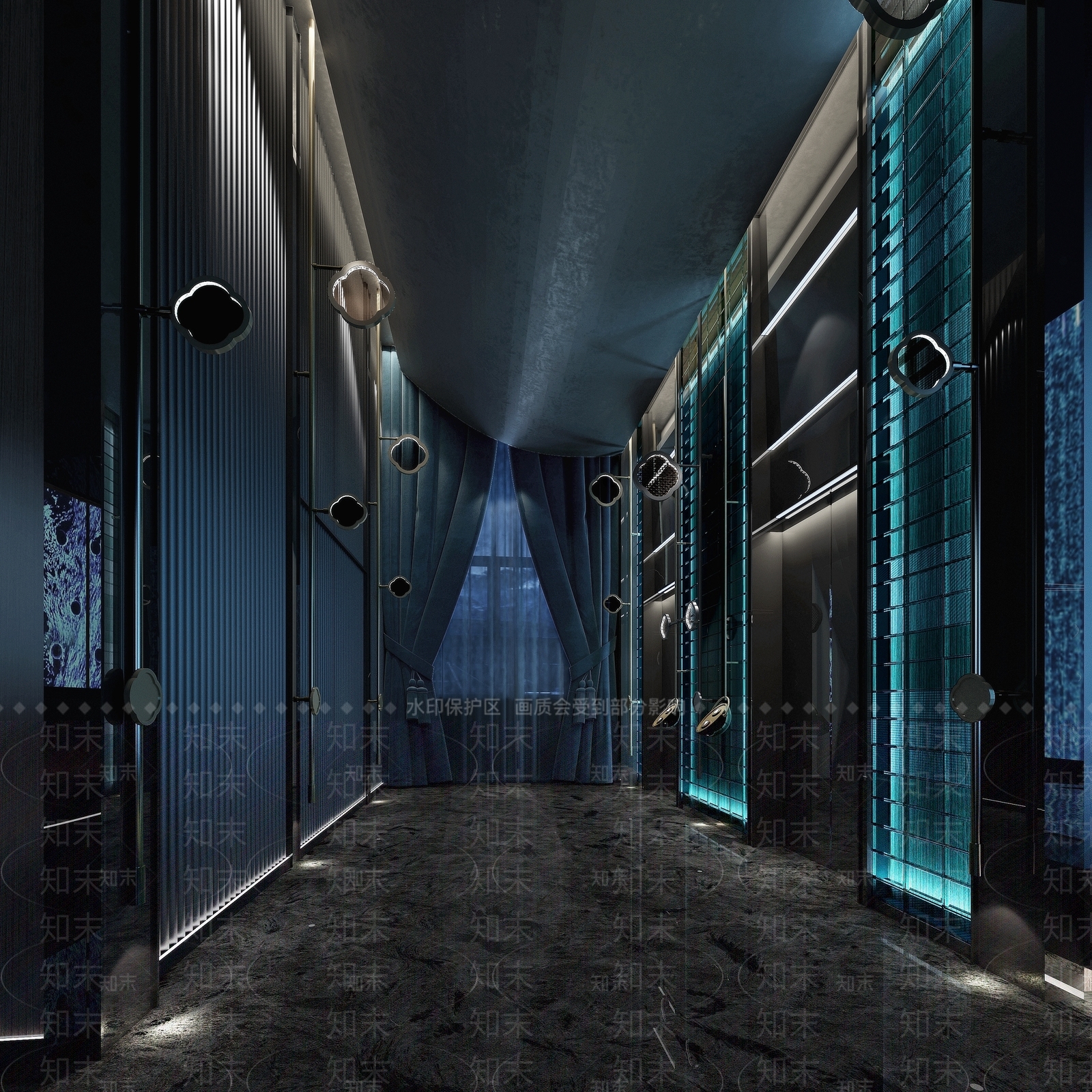现代洗浴中心电梯间3D模型下载【ID:1134187287】