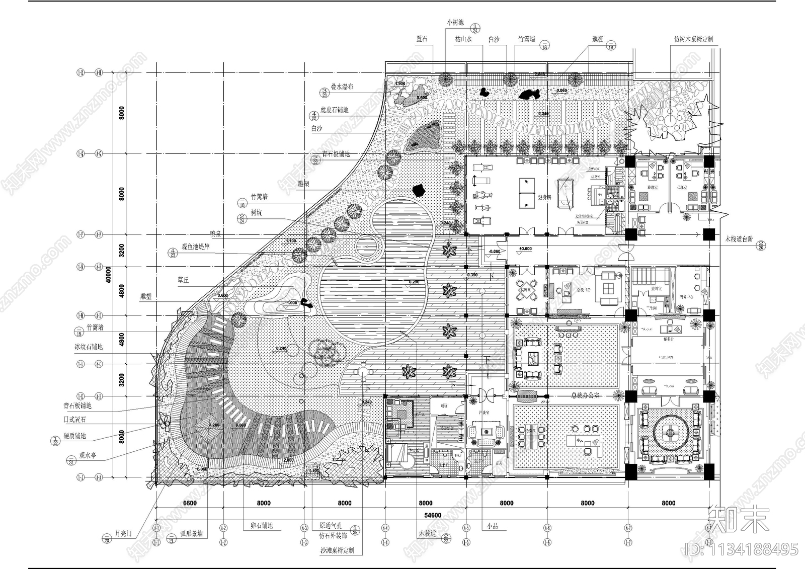 办公大楼屋顶花园全套cad施工图下载【ID:1134188495】