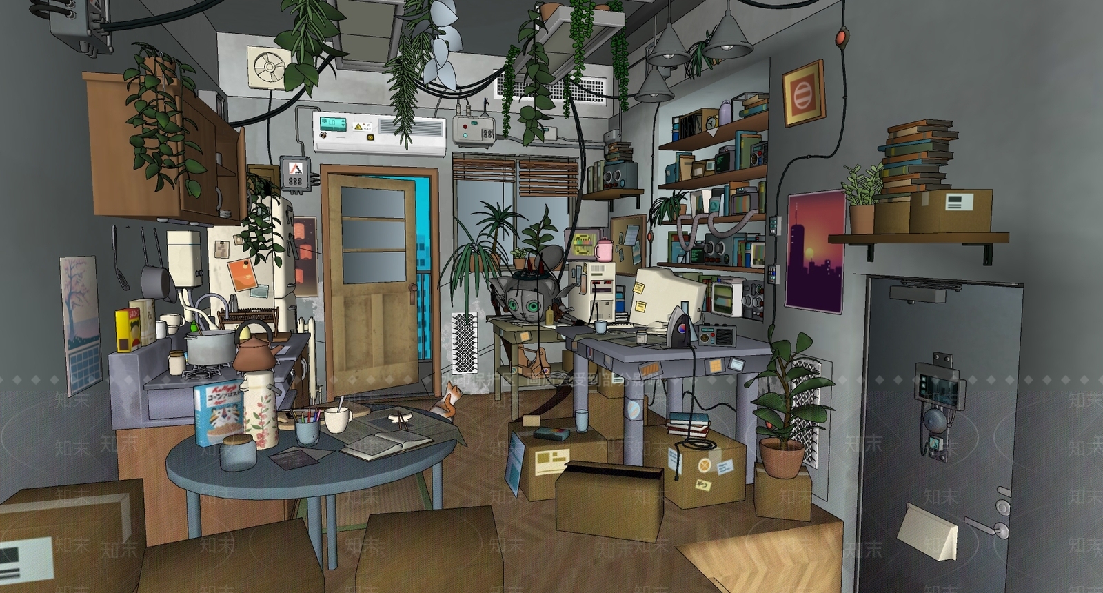 现代工作室SU模型下载【ID:1134188458】