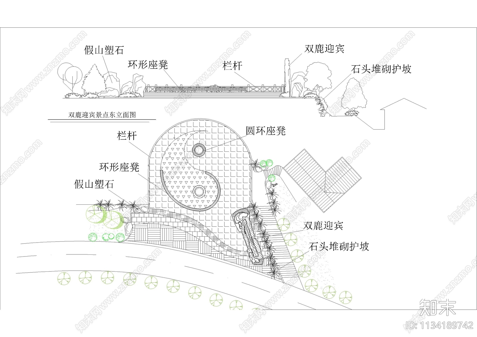 小型屋顶花园cad施工图下载【ID:1134189742】