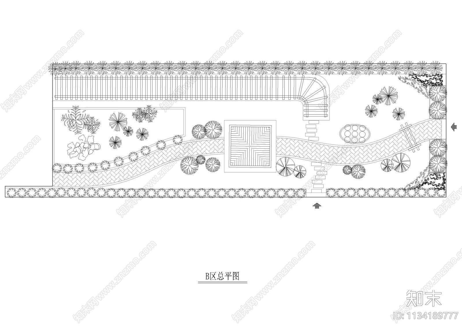 小型屋顶花园绿化cad施工图下载【ID:1134189777】