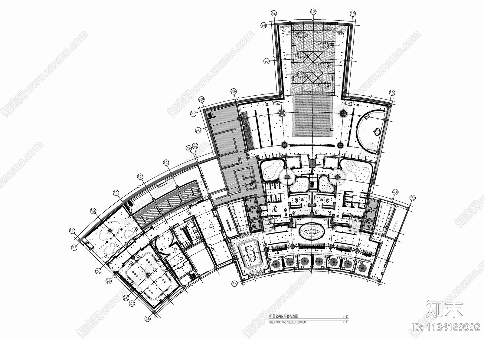 某酒店康体棋牌娱乐中心cad施工图下载【ID:1134189992】