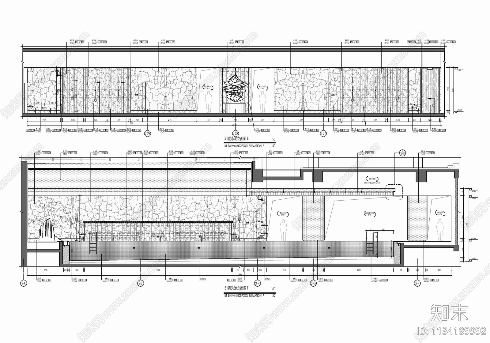 某酒店康体棋牌娱乐中心cad施工图下载【ID:1134189992】