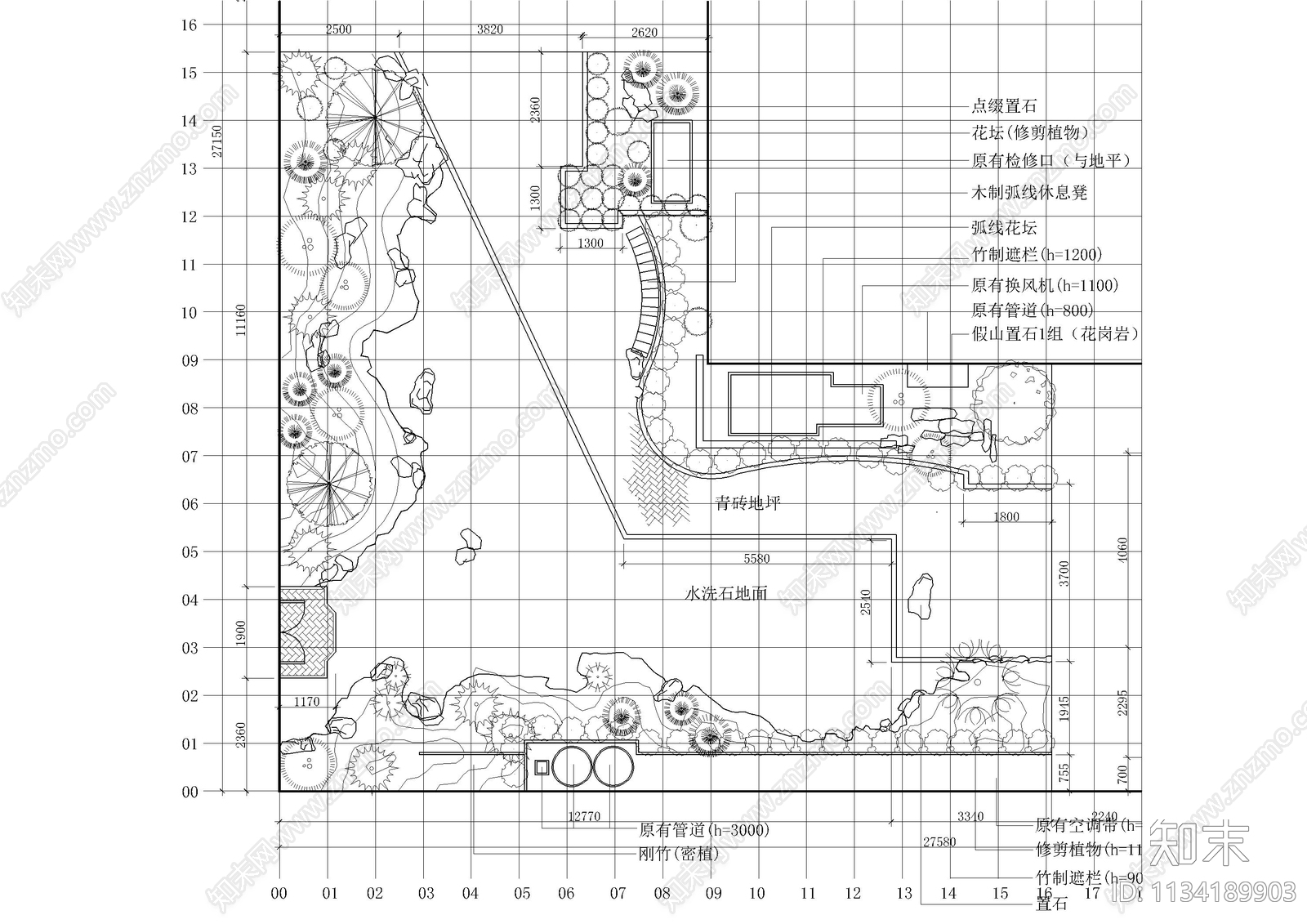 豫园屋顶花园平面图cad施工图下载【ID:1134189903】