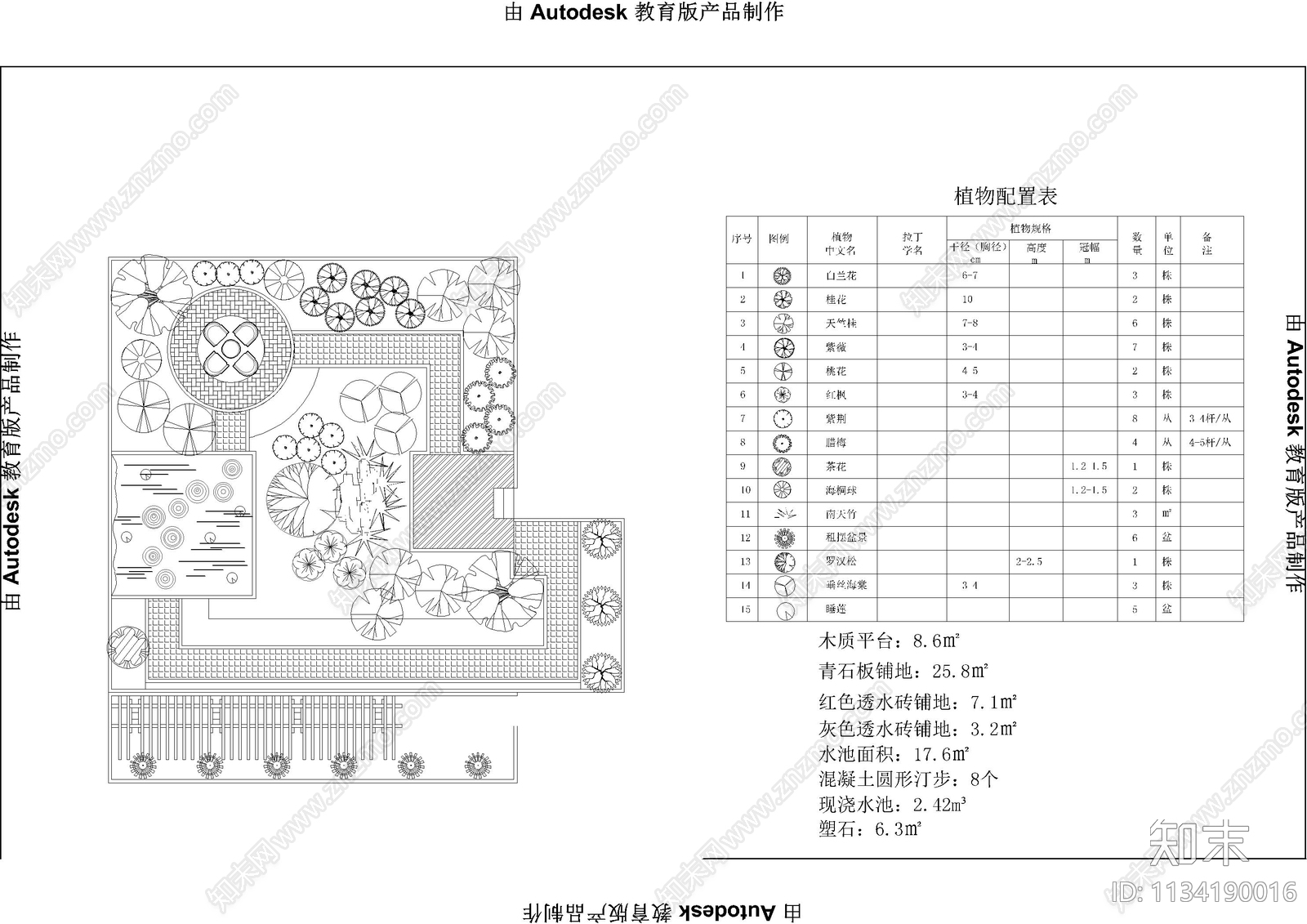 住宅屋顶花园景观cad施工图下载【ID:1134190016】