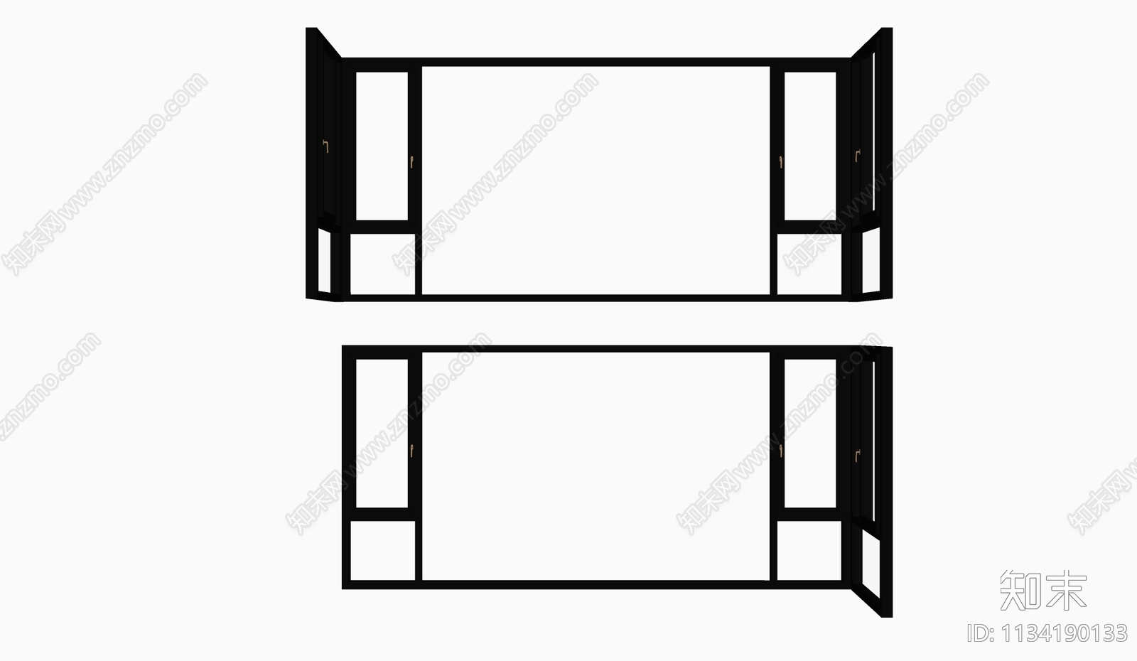 现代转角窗户SU模型下载【ID:1134190133】